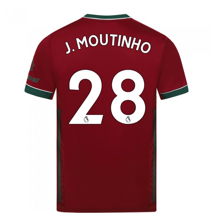 Lapset Jalkapallo Joao Moutinho #28 3. Paita Karmiininpunainen Pelipaita 2020/21 Lyhythihainen Paita