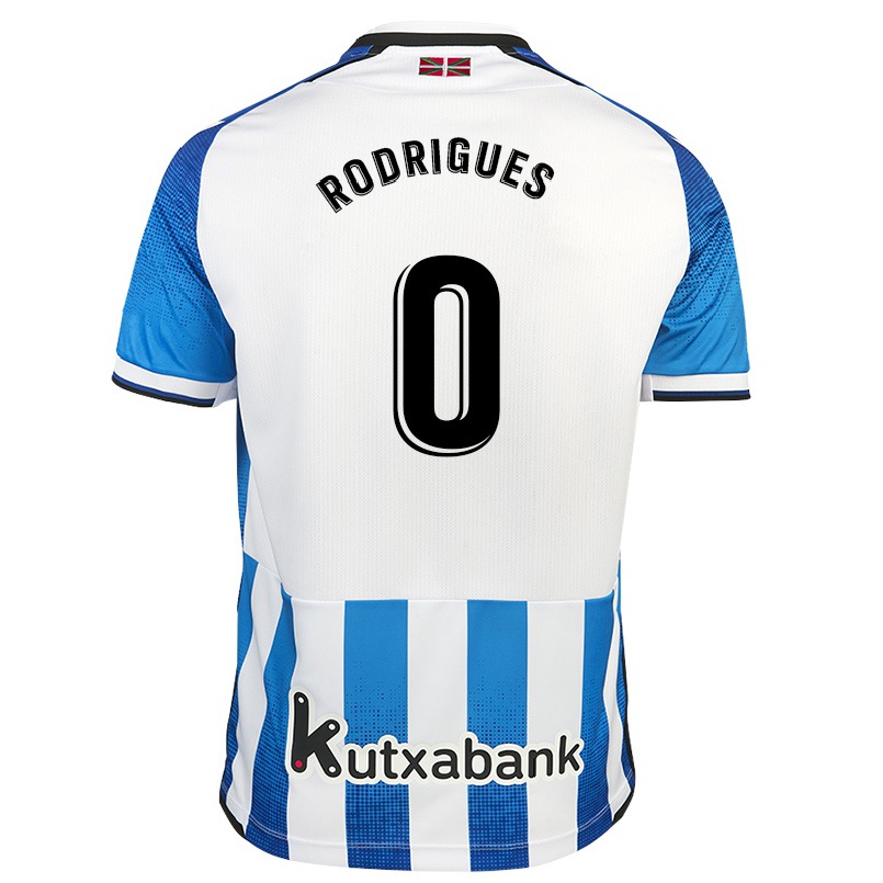 Miesten Jalkapallo Kevin Rodrigues #0 Valkoinen Sininen Kotipaita 2021/22 Lyhythihainen Paita T-paita