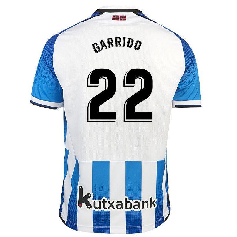 Miesten Jalkapallo Dani Garrido #22 Valkoinen Sininen Kotipaita 2021/22 Lyhythihainen Paita T-paita