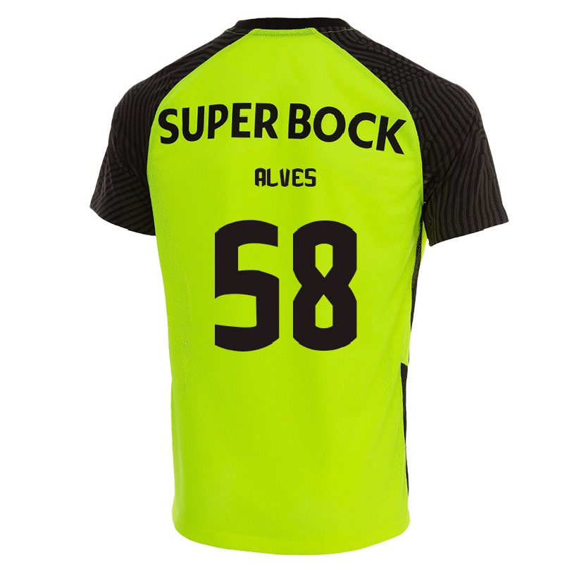 Miesten Jalkapallo Diogo Alves #58 Vihreä Keltainen Vieraspaita 2021/22 Lyhythihainen Paita T-paita