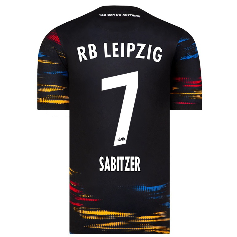 Miesten Jalkapallo Marcel Sabitzer #7 Musta Keltainen Vieraspaita 2021/22 Lyhythihainen Paita T-paita