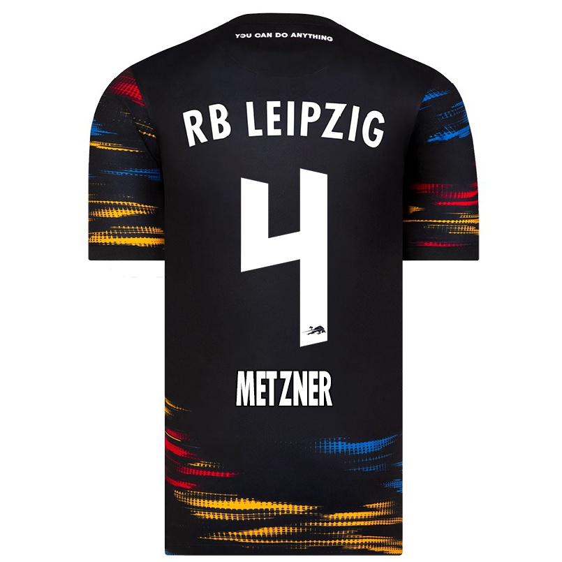 Miesten Jalkapallo Anika Metzner #4 Musta Keltainen Vieraspaita 2021/22 Lyhythihainen Paita T-paita