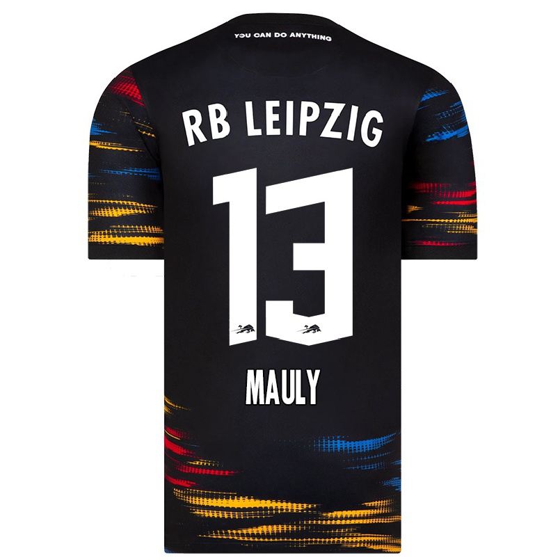 Miesten Jalkapallo Lea Mauly #13 Musta Keltainen Vieraspaita 2021/22 Lyhythihainen Paita T-paita