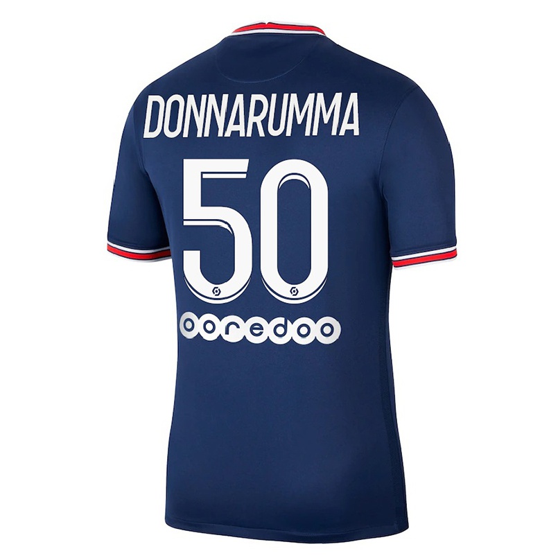 Miesten Jalkapallo Gianluigi Donnarumma #50 Tummansininen Kotipaita 2021/22 Lyhythihainen Paita T-paita