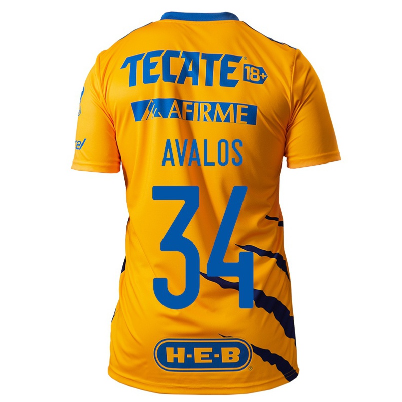 Miesten Jalkapallo Erick Avalos #34 Keltainen Kotipaita 2021/22 Lyhythihainen Paita T-paita