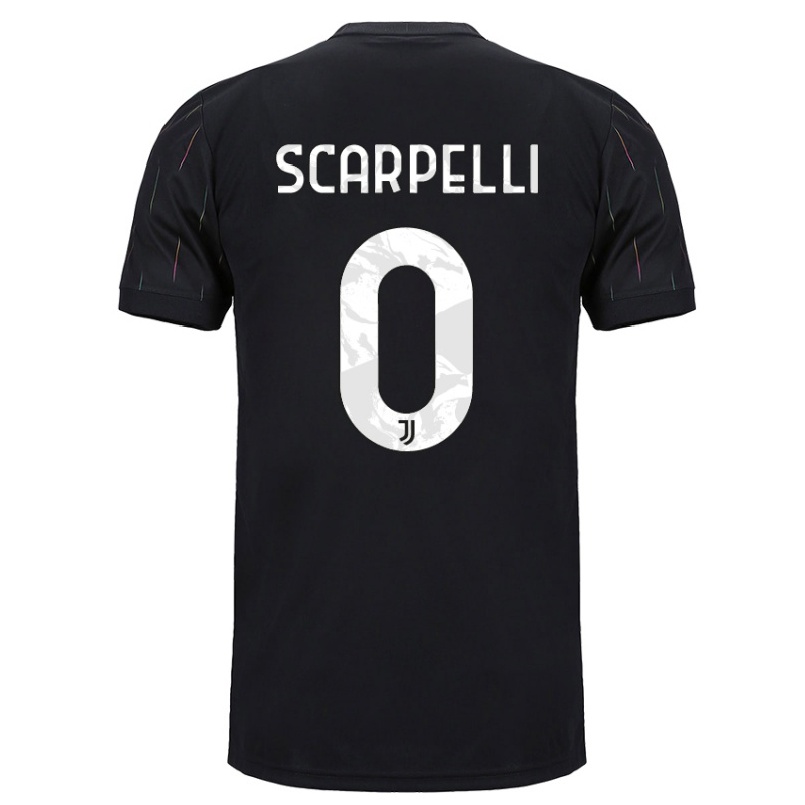 Miesten Jalkapallo Lorenza Scarpelli #0 Musta Vieraspaita 2021/22 Lyhythihainen Paita T-paita