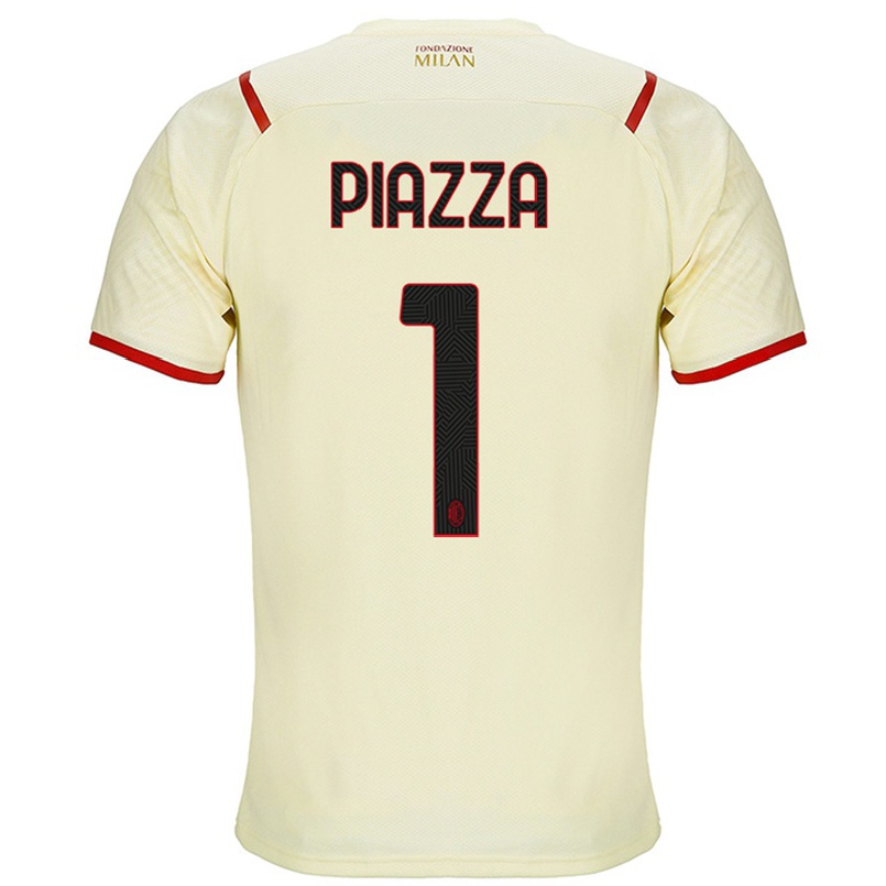 Miesten Jalkapallo Alessia Piazza #1 Samppanja Vieraspaita 2021/22 Lyhythihainen Paita T-paita