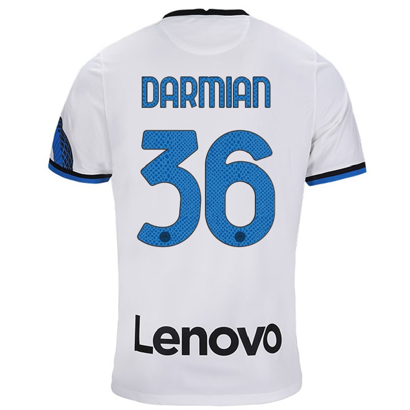 Miesten Jalkapallo Matteo Darmian #36 Valkoinen Sininen Vieraspaita 2021/22 Lyhythihainen Paita T-paita