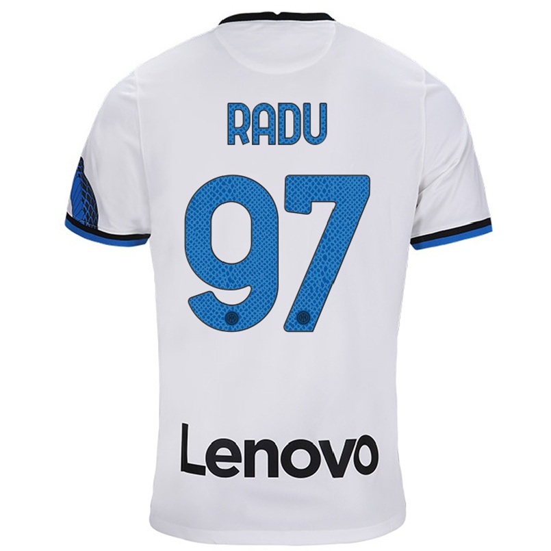 Miesten Jalkapallo Ionut Radu #97 Valkoinen Sininen Vieraspaita 2021/22 Lyhythihainen Paita T-paita