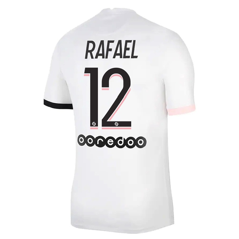 Miesten Jalkapallo Rafinha #12 Valkoinen Vaaleanpunainen Vieraspaita 2021/22 Lyhythihainen Paita T-paita