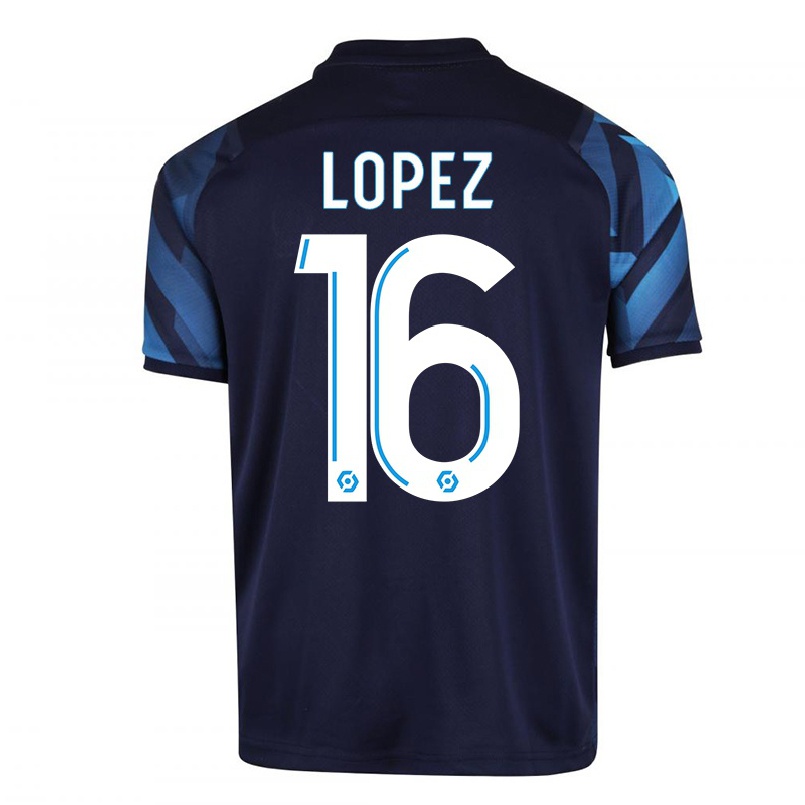 Miesten Jalkapallo Pau Lopez #16 Tummansininen Vieraspaita 2021/22 Lyhythihainen Paita T-paita