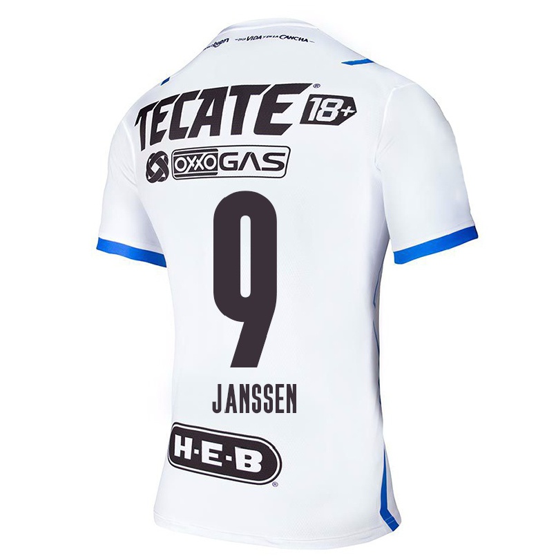 Miesten Jalkapallo Vincent Janssen #9 Sinivalkoinen Vieraspaita 2021/22 Lyhythihainen Paita T-paita