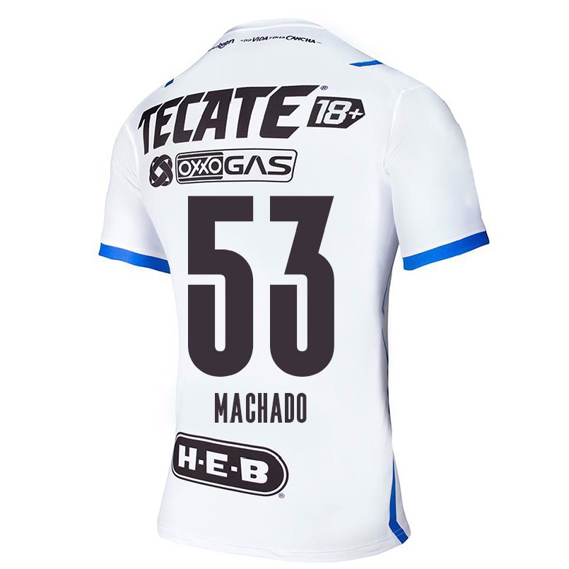 Miesten Jalkapallo Juan Machado #53 Sinivalkoinen Vieraspaita 2021/22 Lyhythihainen Paita T-paita