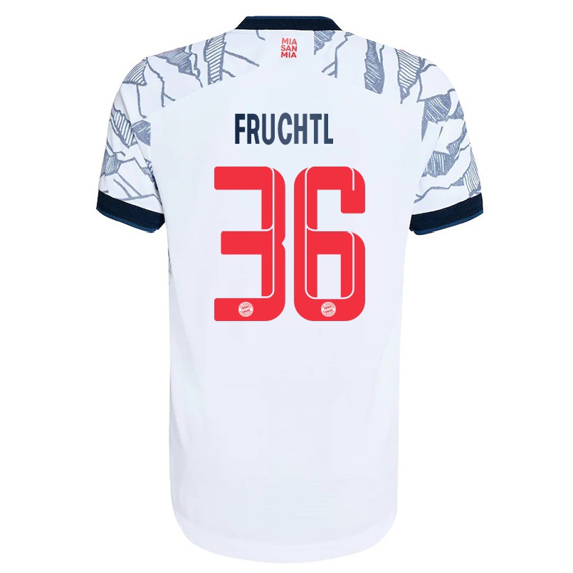 Miesten Jalkapallo Christian Fruchtl #36 Harmaa Valkoinen 3. Paita 2021/22 Lyhythihainen Paita T-paita