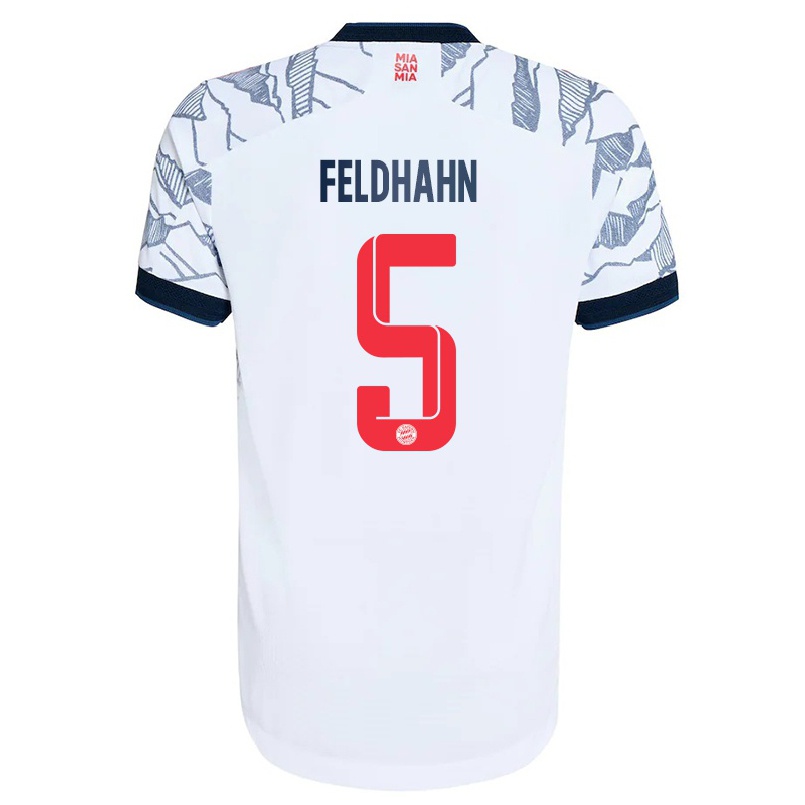 Miesten Jalkapallo Nicolas Feldhahn #5 Harmaa Valkoinen 3. Paita 2021/22 Lyhythihainen Paita T-paita