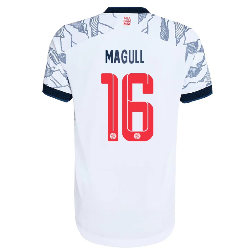 Miesten Jalkapallo Lina Magull #16 Harmaa Valkoinen 3. Paita 2021/22 Lyhythihainen Paita T-paita