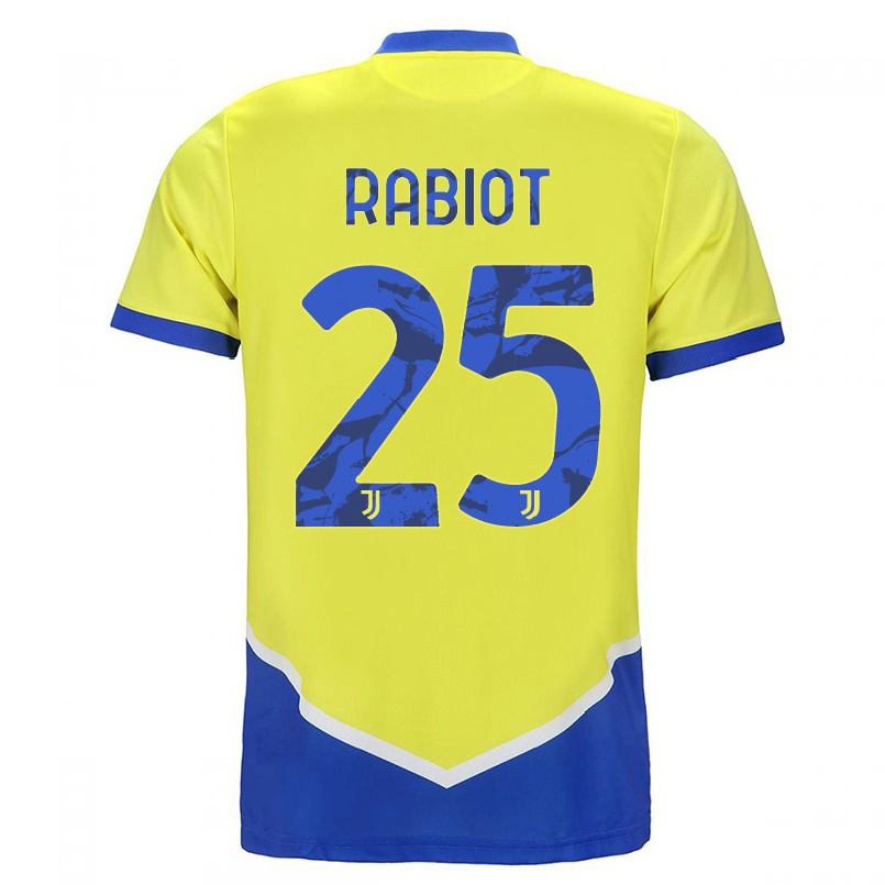 Miesten Jalkapallo Adrien Rabiot #25 Sininen Keltainen 3. Paita 2021/22 Lyhythihainen Paita T-paita