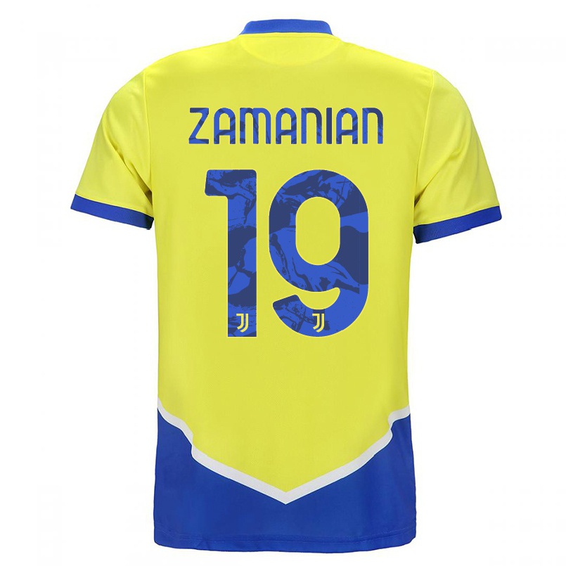 Miesten Jalkapallo Annahita Zamanian #19 Sininen Keltainen 3. Paita 2021/22 Lyhythihainen Paita T-paita