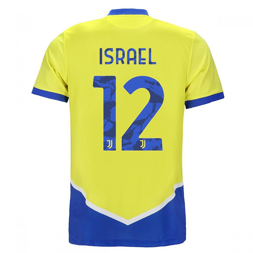 Miesten Jalkapallo Franco Israel #12 Sininen Keltainen 3. Paita 2021/22 Lyhythihainen Paita T-paita