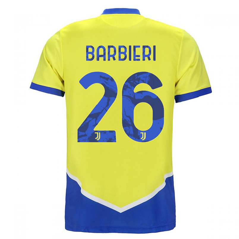 Miesten Jalkapallo Tommaso Barbieri #26 Sininen Keltainen 3. Paita 2021/22 Lyhythihainen Paita T-paita