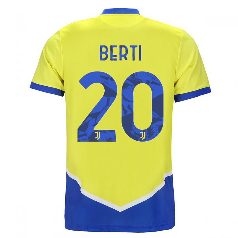 Miesten Jalkapallo Alice Berti #20 Sininen Keltainen 3. Paita 2021/22 Lyhythihainen Paita T-paita
