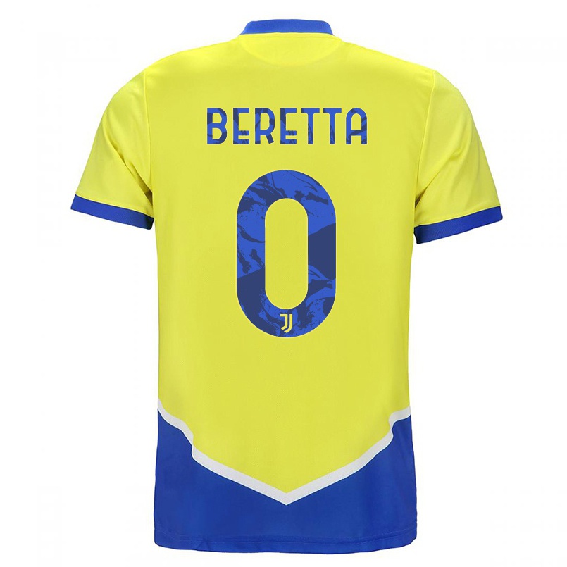 Miesten Jalkapallo Beatrice Beretta #0 Sininen Keltainen 3. Paita 2021/22 Lyhythihainen Paita T-paita