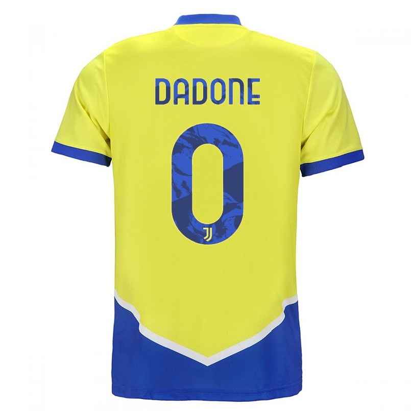 Miesten Jalkapallo Filippo Dadone #0 Sininen Keltainen 3. Paita 2021/22 Lyhythihainen Paita T-paita