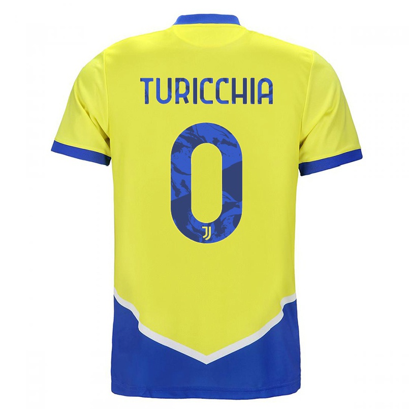 Miesten Jalkapallo Riccardo Turicchia #0 Sininen Keltainen 3. Paita 2021/22 Lyhythihainen Paita T-paita