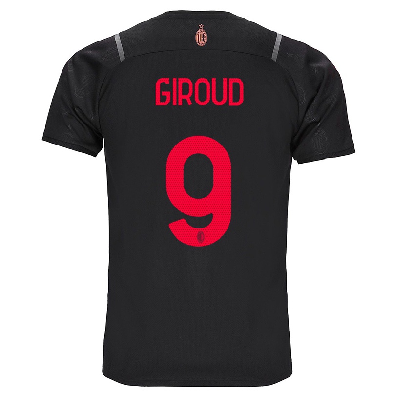 Miesten Jalkapallo Olivier Giroud #9 Musta 3. Paita 2021/22 Lyhythihainen Paita T-paita