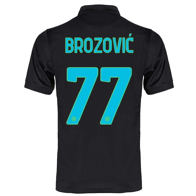 Miesten Jalkapallo Marcelo Brozovic #77 Musta 3. Paita 2021/22 Lyhythihainen Paita T-paita