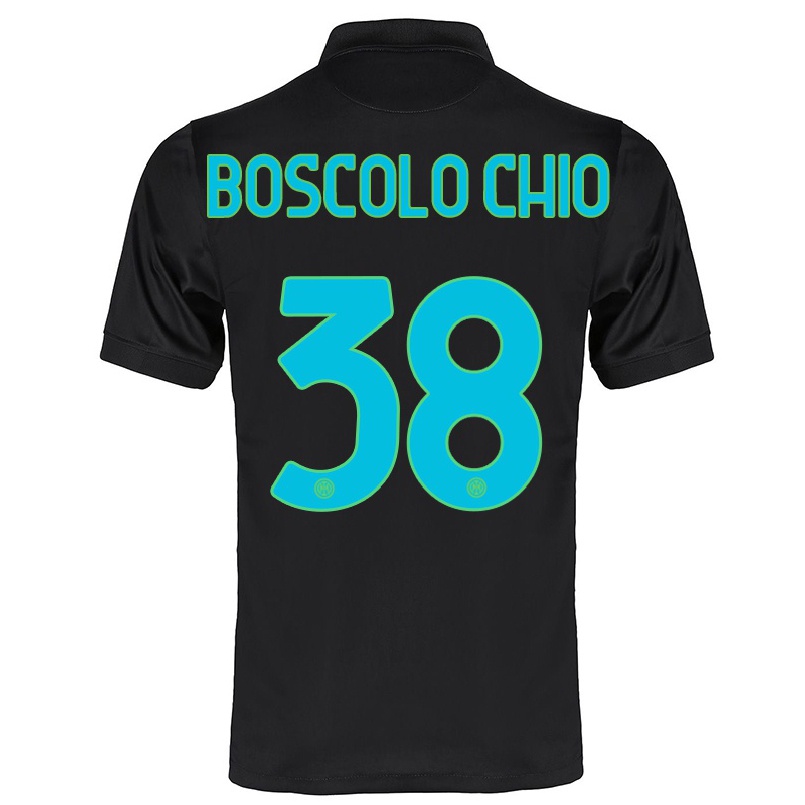Miesten Jalkapallo Riccardo Boscolo Chio #38 Musta 3. Paita 2021/22 Lyhythihainen Paita T-paita
