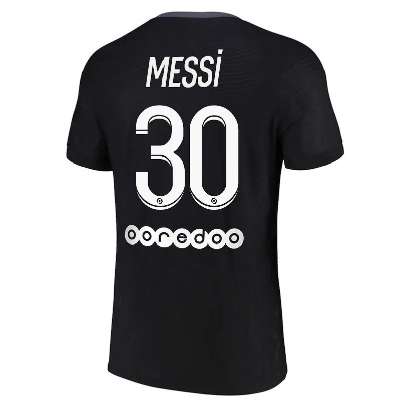 Miesten Jalkapallo Lionel Messi #30 Musta 3. Paita 2021/22 Lyhythihainen Paita T-paita