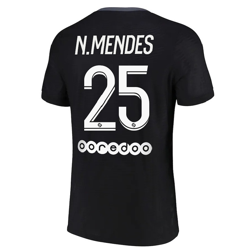 Miesten Jalkapallo Nuno Mendes #25 Musta 3. Paita 2021/22 Lyhythihainen Paita T-paita