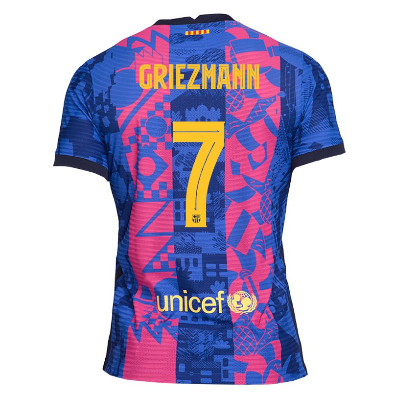 Miesten Jalkapallo Antoine Griezmann #7 Sininen Ruusu 3. Paita 2021/22 Lyhythihainen Paita T-paita