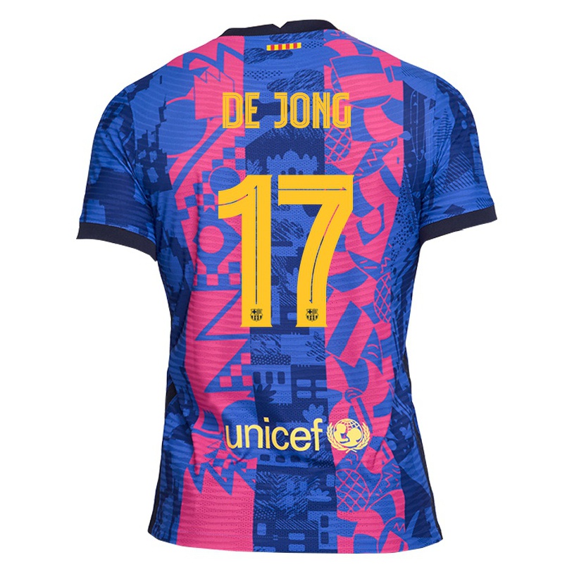 Miesten Jalkapallo Luuk De Jong #17 Sininen Ruusu 3. Paita 2021/22 Lyhythihainen Paita T-paita