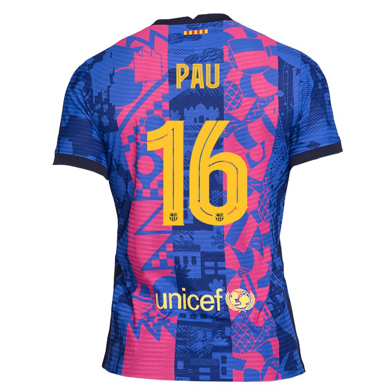 Miesten Jalkapallo Gasol Pau #16 Sininen Ruusu 3. Paita 2021/22 Lyhythihainen Paita T-paita