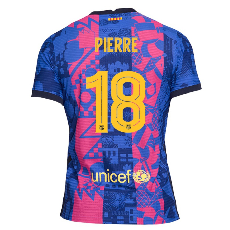 Miesten Jalkapallo Oriola Pierre #18 Sininen Ruusu 3. Paita 2021/22 Lyhythihainen Paita T-paita