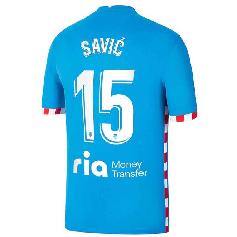 Miesten Jalkapallo Stefan Savic #15 Sininen 3. Paita 2021/22 Lyhythihainen Paita T-paita