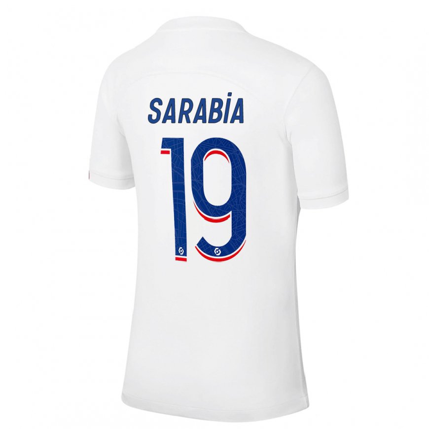 Kandiny Lapset Pablo Sarabia #19 Valkoinen Sininen Kolmas Sarja 2022/23 Lyhythihainen Paita T-paita
