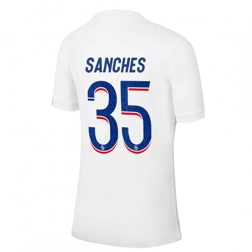 Kandiny Lapset Renato Sanches #35 Valkoinen Sininen Kolmas Sarja 2022/23 Lyhythihainen Paita T-paita