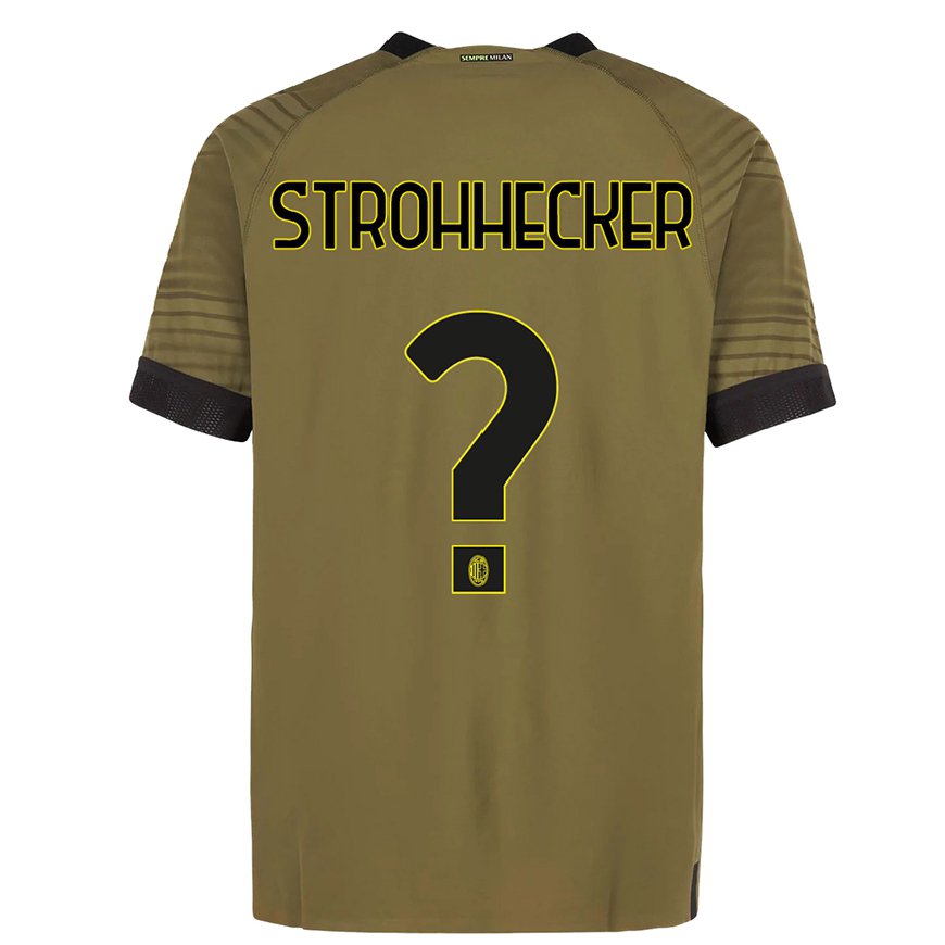 Kandiny Miesten Riccardo Strohhecker #0 Tummanvihreä Musta Kolmas Sarja 2022/23 Lyhythihainen Paita T-paita