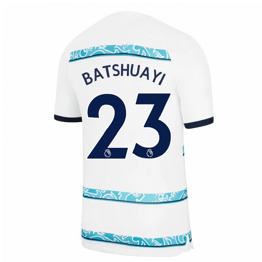 Kandiny Naisten Michy Batshuayi #23 Valkoinen Vaaleansininen Kolmas Sarja 2022/23 Lyhythihainen Paita T-paita