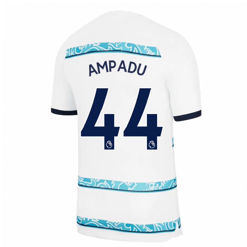 Kandiny Naisten Ethan Ampadu #44 Valkoinen Vaaleansininen Kolmas Sarja 2022/23 Lyhythihainen Paita T-paita