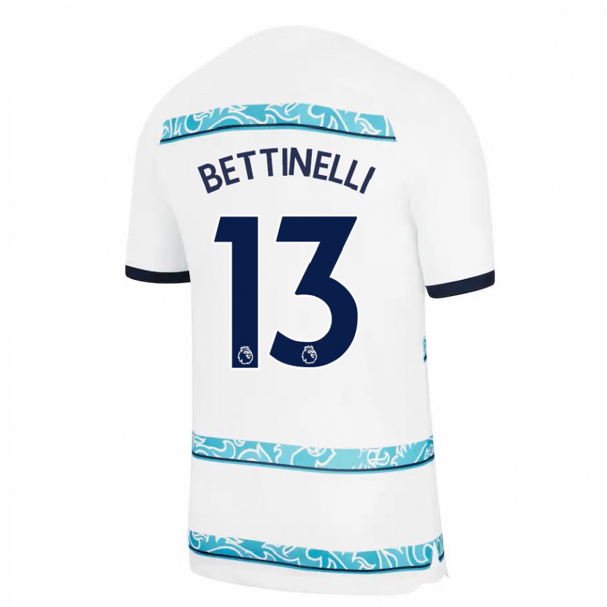 Kandiny Naisten Marcus Bettinelli #13 Valkoinen Vaaleansininen Kolmas Sarja 2022/23 Lyhythihainen Paita T-paita
