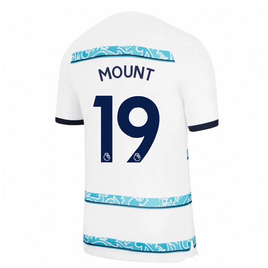 Kandiny Naisten Mason Mount #19 Valkoinen Vaaleansininen Kolmas Sarja 2022/23 Lyhythihainen Paita T-paita