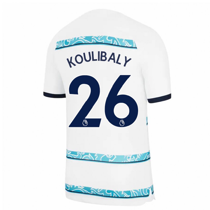 Kandiny Naisten Kalidou Koulibaly #26 Valkoinen Vaaleansininen Kolmas Sarja 2022/23 Lyhythihainen Paita T-paita