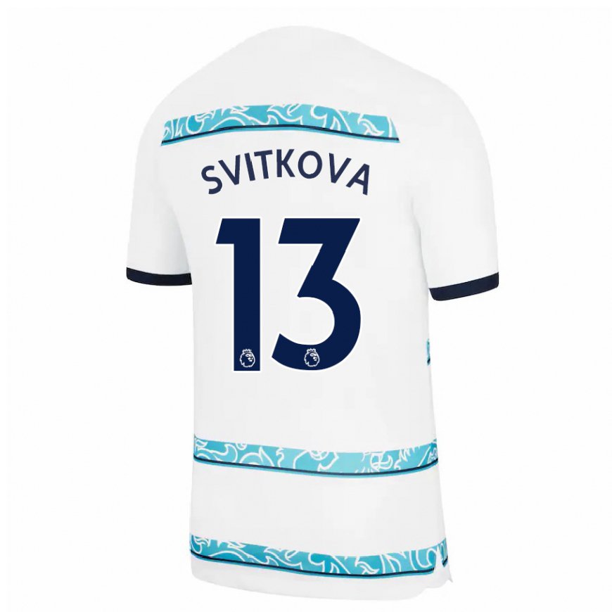 Kandiny Naisten Katerina Svitkova #13 Valkoinen Vaaleansininen Kolmas Sarja 2022/23 Lyhythihainen Paita T-paita