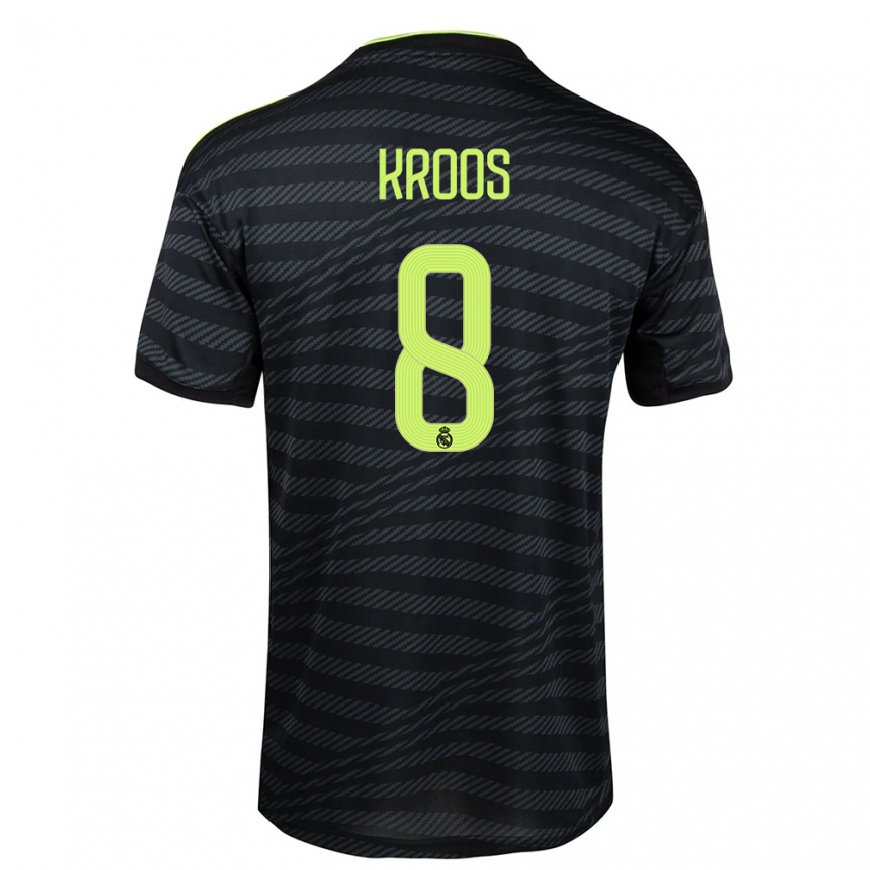 Kandiny Naisten Toni Kroos #8 Musta Tummanharmaa Kolmas Sarja 2022/23 Lyhythihainen Paita T-paita