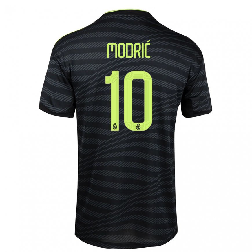 Kandiny Naisten Luka Modric #10 Musta Tummanharmaa Kolmas Sarja 2022/23 Lyhythihainen Paita T-paita
