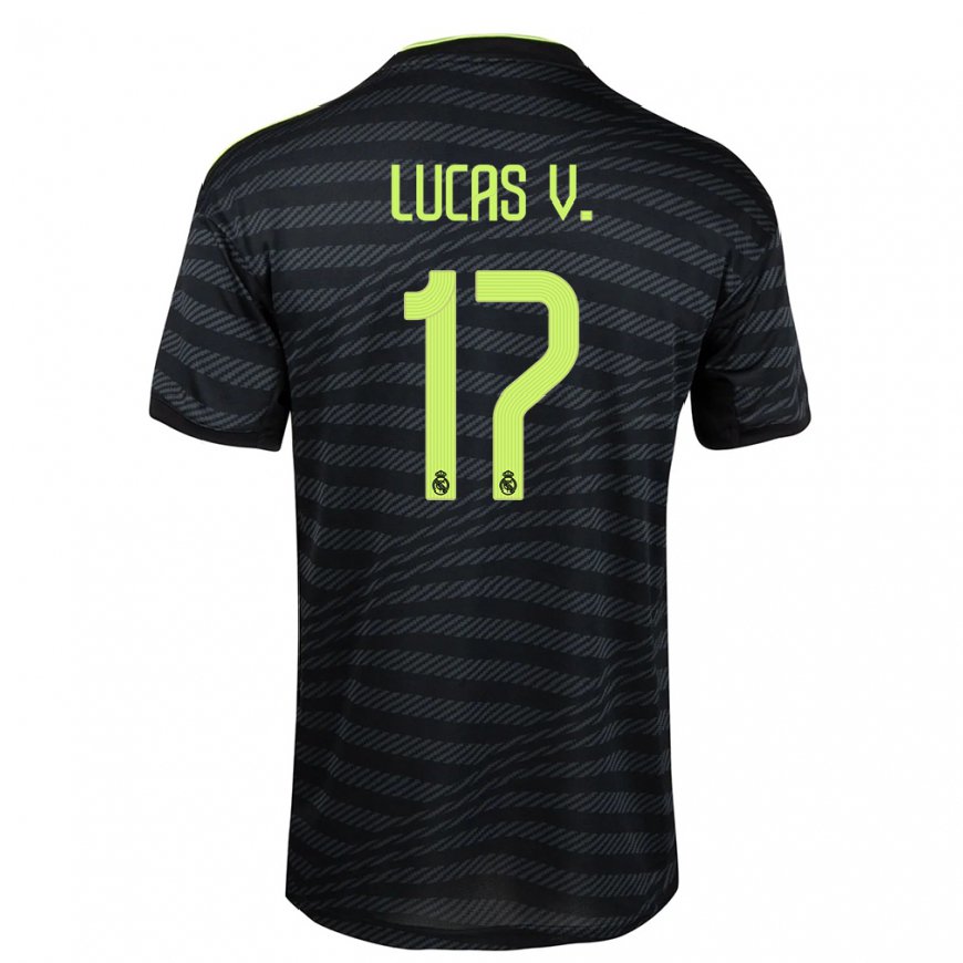 Kandiny Naisten Lucas Vazquez #17 Musta Tummanharmaa Kolmas Sarja 2022/23 Lyhythihainen Paita T-paita